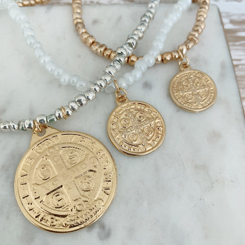 St Benedict medallion Beaded necklace