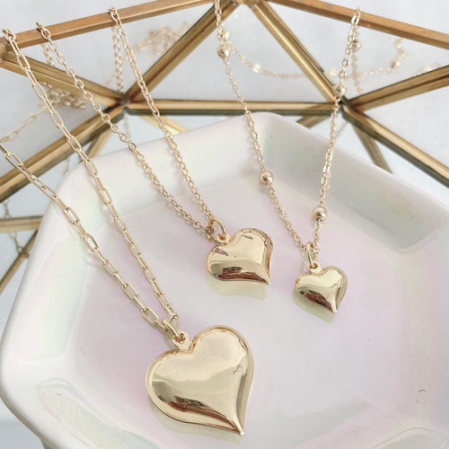 Popup heart gold necklaces