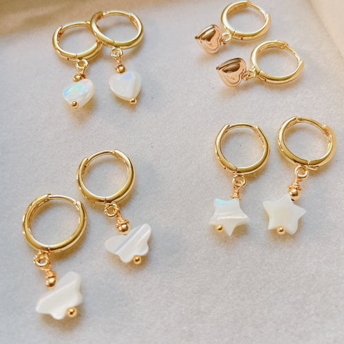 Tiny hoop gold earrings