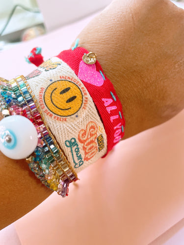 Positive vibes name bracelet